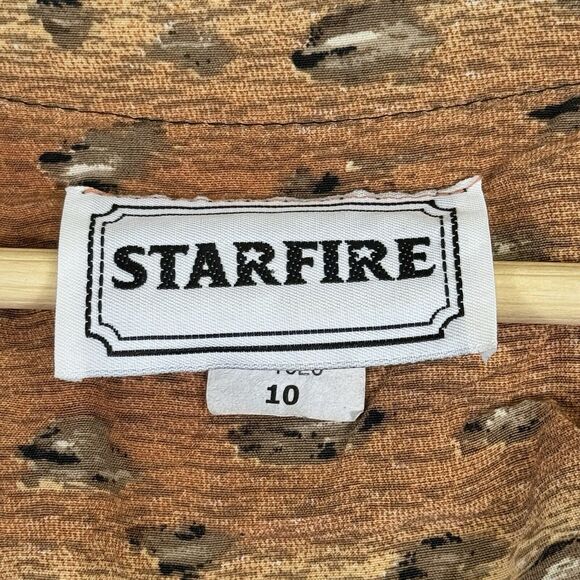 Starfire Black Giraffe Art To Wear Flax Blend Sweater Cardigan Women's 10 - Picture 5 of 5